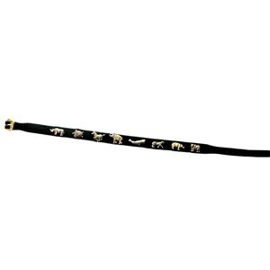 1992 100% leather belt and solid brass animals and buckle. Waist: 35
